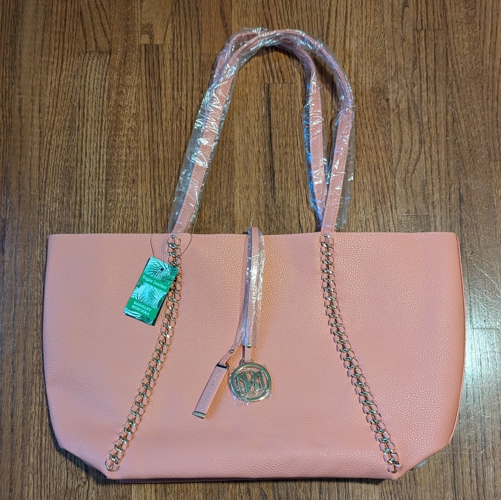Badgley Mischka | Vegan Leather Tote Bag | Coral